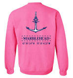 Marblehead Anchor Latitude-Longitude - Sweatshirt (FRONT LEFT & BACK PRINT)