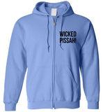 WICKED PISSAH! Bold Black - Zip Hoodie (LEFT CHEST PRINT)