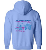 Devereux Beach, Marblehead v4 - Zip Hoodie (FRONT LEFT & BACK PRINT)