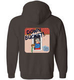 Down Bucket Cartoon - Zip Hoodie (FRONT LEFT & BACK PRINT)