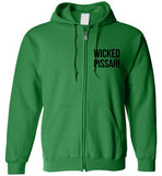 WICKED PISSAH! Bold Black - Zip Hoodie (LEFT CHEST PRINT)