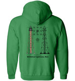 Marblehead Lighthouse Plan - Zip Hoodie (FRONT LEFT & BACK PRINT)