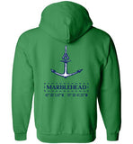 Marblehead Anchor Latitude-Longitude - Zip Hoodie (FRONT LEFT & BACK PRINT)