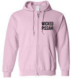 WICKED PISSAH! Bold Black - Zip Hoodie (LEFT CHEST PRINT)