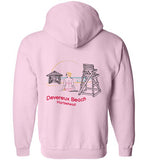 Devereux Beach, Marblehead v2 - Zip Hoodie (FRONT LEFT & BACK PRINT)