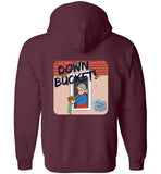 Down Bucket Cartoon - Zip Hoodie (FRONT LEFT & BACK PRINT)