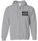 WICKED PISSAH! Bold Black - Zip Hoodie (LEFT CHEST PRINT)