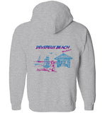 Devereux Beach, Marblehead v4 - Zip Hoodie (FRONT LEFT & BACK PRINT)