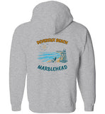 Devereux Beach, Marblehead v1 - Zip Hoodie (FRONT LEFT & BACK PRINT)