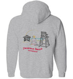 Devereux Beach, Marblehead v2 - Zip Hoodie (FRONT LEFT & BACK PRINT)