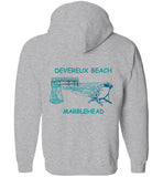 Devereux Beach, Marblehead v3 - Zip Hoodie (FRONT LEFT & BACK PRINT)