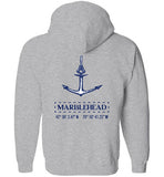 Marblehead Anchor Latitude-Longitude - Zip Hoodie (FRONT LEFT & BACK PRINT)