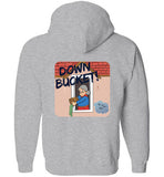 Down Bucket Cartoon - Zip Hoodie (FRONT LEFT & BACK PRINT)