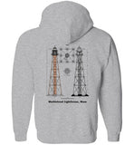 Marblehead Lighthouse Plan - Zip Hoodie (FRONT LEFT & BACK PRINT)
