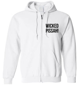 WICKED PISSAH! Bold Black - Zip Hoodie (LEFT CHEST PRINT)