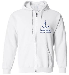 Marblehead Anchor Latitude-Longitude - Zip Hoodie (FRONT LEFT & BACK PRINT)