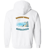 Devereux Beach, Marblehead v1 - Zip Hoodie (FRONT LEFT & BACK PRINT)