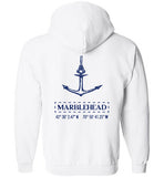 Marblehead Anchor Latitude-Longitude - Zip Hoodie (FRONT LEFT & BACK PRINT)