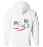 Devereux Beach, Marblehead v2 - Zip Hoodie (FRONT LEFT & BACK PRINT)