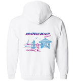 Devereux Beach, Marblehead v4 - Zip Hoodie (FRONT LEFT & BACK PRINT)