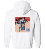 Down Bucket Cartoon - Zip Hoodie (FRONT LEFT & BACK PRINT)