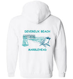 Devereux Beach, Marblehead v3 - Zip Hoodie (FRONT LEFT & BACK PRINT)
