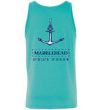 Marblehead Anchor Latitude-Longitude - Unisex Tank Top (FRONT LEFT & BACK PRINT) - by Canvas