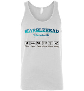 Marblehead Massachusetts, Activities - Unisex Tank Top, by Canvas