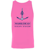 Marblehead Anchor Latitude-Longitude - Unisex Tank Top (FRONT LEFT & BACK PRINT) - by Canvas