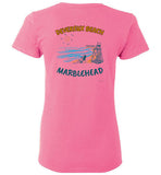 Devereux Beach, Marblehead v1 - Ladies T-Shirt (FRONT LEFT & BACK PRINT) - Gildan