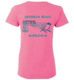 Devereux Beach, Marblehead v3 - Ladies T-Shirt (FRONT LEFT & BACK PRINT Gildan