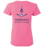 Marblehead Anchor Latitude-Longitude - Ladies T-Shirt (FRONT LEFT & BACK PRINT) - Gildan