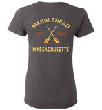 Marblehead, Est. 1629 with Oars - Ladies T-Shirt (FRONT LEFT & BACK PRINT) - Gildan