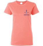 Marblehead Anchor Latitude-Longitude - Ladies T-Shirt (FRONT LEFT & BACK PRINT) - Gildan