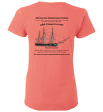 Destination Marblehead - USS Constitution - Ladies T-Shirt (FRONT LEFT & BACK PRINT) - Gildan