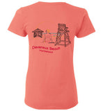 Devereux Beach, Marblehead v2- Ladies T-Shirt (FRONT LEFT & BACK PRINT) - Gildan