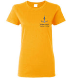 Marblehead Anchor Latitude-Longitude - Ladies T-Shirt (FRONT LEFT & BACK PRINT) - Gildan