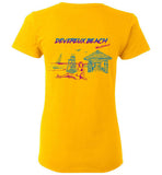 Devereux Beach, Marblehead v4 - Ladies T-Shirt (FRONT LEFT & BACK PRINT) - Gildan