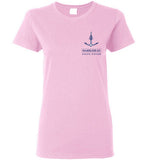 Marblehead Anchor Latitude-Longitude - Ladies T-Shirt (FRONT LEFT & BACK PRINT) - Gildan