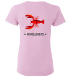 Lobster Marblehead - Ladies T-Shirt (FRONT LEFT & BACK PRINT) - Gildan