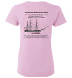 Destination Marblehead - USS Constitution - Ladies T-Shirt (FRONT LEFT & BACK PRINT) - Gildan