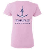 Marblehead Anchor Latitude-Longitude - Ladies T-Shirt (FRONT LEFT & BACK PRINT) - Gildan