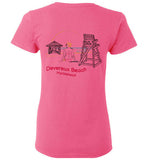 Devereux Beach, Marblehead v2- Ladies T-Shirt (FRONT LEFT & BACK PRINT) - Gildan