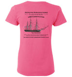 Destination Marblehead - USS Constitution - Ladies T-Shirt (FRONT LEFT & BACK PRINT) - Gildan