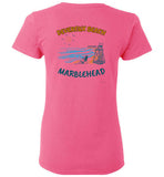 Devereux Beach, Marblehead v1 - Ladies T-Shirt (FRONT LEFT & BACK PRINT) - Gildan