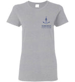 Marblehead Anchor Latitude-Longitude - Ladies T-Shirt (FRONT LEFT & BACK PRINT) - Gildan