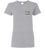 Devereux Beach, Marblehead v1 - Ladies T-Shirt (FRONT LEFT & BACK PRINT) - Gildan