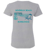 Devereux Beach, Marblehead v3 - Ladies T-Shirt (FRONT LEFT & BACK PRINT Gildan