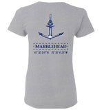 Marblehead Anchor Latitude-Longitude - Ladies T-Shirt (FRONT LEFT & BACK PRINT) - Gildan