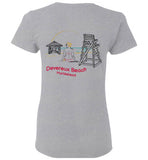 Devereux Beach, Marblehead v2- Ladies T-Shirt (FRONT LEFT & BACK PRINT) - Gildan